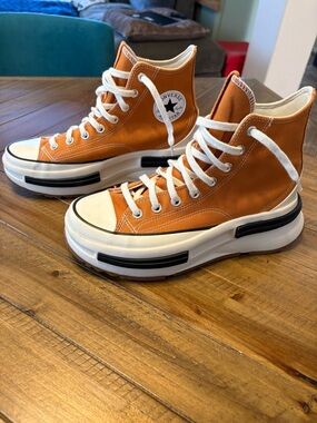 Converse High-Top Platform Sneakers in Mustard Yellow